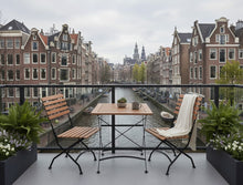 Load image into Gallery viewer, MaximaVida foldable square acacia bistro set Toscana 70 cm black - chairs without armrests