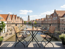 Load image into Gallery viewer, MaximaVida foldable square garden table Toscana 70 cm black - 100% FSC excellent acacia