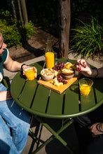 Load image into Gallery viewer, MaximaVida foldable metal round garden table Max 70 cm olive green