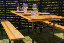 Load image into Gallery viewer, MaximaVida foldable picnic table Berlin 200 x 70 cm 3 layers clear varnish - FSC certified