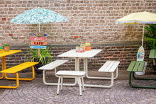 Afbeelding in Gallery-weergave laden, MaximaVida metalen picknicktafel Max ivoor - 150 cm
