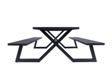 Load image into Gallery viewer, MaximaVida luxurious aluminium picnic table Dex 200 cm black with exclusive frame