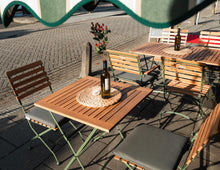 Afbeelding in Gallery-weergave laden, MaximaVida inklapbare vierkante acacia bistroset Toscana 70 cm olijfgroen - zonder armleuning