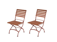 Load image into Gallery viewer, MaximaVida foldable square acacia bistro set Toscana 70 cm rust brown - without armrest