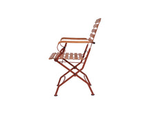 Load image into Gallery viewer, MaximaVida foldable garden chair Toscana with armrest rust brown 2 pieces