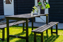 Load image into Gallery viewer, MaximaVida foldable picnic bench Riga 200 x 25 cm blackwash – FSC spruce wood