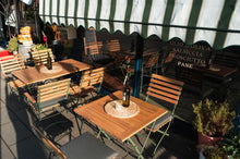 Load image into Gallery viewer, MaximaVida foldable square acacia bistro set Toscana 70 cm olive green - without armrest