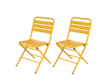 Load image into Gallery viewer, MaximaVida foldable metal garden chair Max olive ochre yellow - 2 pieces