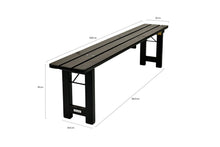 Load image into Gallery viewer, MaximaVida foldable picnic bench Riga 200 x 25 cm blackwash – FSC spruce wood