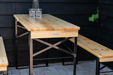 Load image into Gallery viewer, MaximaVida foldable picnic table Berlin 120 cm 3 layers clear varnish - FSC certified