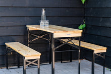 Load image into Gallery viewer, MaximaVida foldable picnic table Berlin 120 cm 3 layers clear varnish - FSC certified