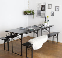 Load image into Gallery viewer, MaximaVida foldable picnic table Berlin 200 x 70 cm black - FSC certified