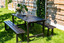 Load image into Gallery viewer, MaximaVida foldable picnic table Riga 200 x 70 cm blackwash - FSC spruce wood