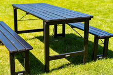 Load image into Gallery viewer, MaximaVida foldable picnic bench Riga 200 x 25 cm blackwash – FSC spruce wood