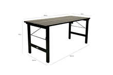 Load image into Gallery viewer, MaximaVida foldable picnic table Riga 200 x 70 cm blackwash - FSC spruce wood
