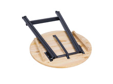 Load image into Gallery viewer, MaximaVida foldable round bar table Berlin Ø 80 cm 3 layer clear varnish- FSC wood