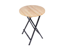 Load image into Gallery viewer, MaximaVida foldable round bar table Berlin Ø 80 cm 3 layer clear varnish- FSC wood