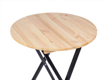Load image into Gallery viewer, MaximaVida foldable round bar table Berlin Ø 80 cm 3 layer clear varnish- FSC wood