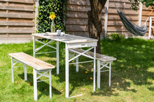 Load image into Gallery viewer, MaximaVida foldable picnic table Berlin 120 cm whitewash - FSC certified