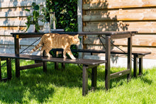 Load image into Gallery viewer, MaximaVida foldable picnic bench Riga 200 x 25 cm blackwash – FSC spruce wood