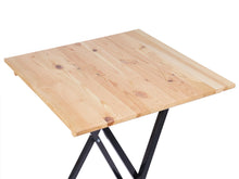 Load image into Gallery viewer, MaximaVida foldable square bar table Berlin 80 cm 3- layer clear varnish- FSC wood