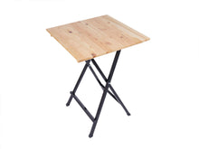 Load image into Gallery viewer, MaximaVida foldable square bar table Berlin 80 cm 3- layer clear varnish- FSC wood
