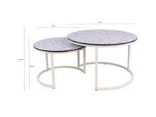 Load image into Gallery viewer, MaximaVida ivory cross-leg coffee table set Lucca XL 75 and 58 cm – HPL terrazzo look