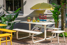 Load image into Gallery viewer, MaximaVida metal picnic table Max ivory - 150 cm