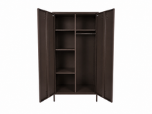 Lade das Bild in den Galerie-Viewer, MaximaVida Metallspind Wäscheschrank Finn graubraun 90 x 50 x 185 cm - 4 Regale