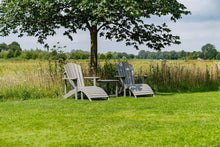 Load image into Gallery viewer, MaximaVida polywood Adirondack garden chair with footstool Montreal grey – luxurious version