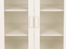 Load image into Gallery viewer, MaximaVida metal locker showcase cabinet Finn 102 x 80 x 40 cm ivory – 2 shelves