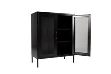 Load image into Gallery viewer, MaximaVida metal locker showcase cabinet Finn 80 x 40 x 102 cm black- 2 shelves