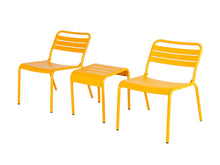 Load image into Gallery viewer, MaximaVida metal side table stool Max 45 cm ochre yellow