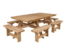 Load image into Gallery viewer, MaximaVida luxurious wooden picnic table Tallinn 300 cm – open entry