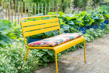 Afbeelding in Gallery-weergave laden, MaximaVida metalen tuinbank Max 120 cm okergeel