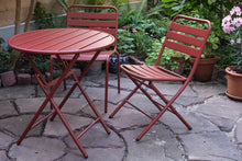 Afbeelding in Gallery-weergave laden, MaximaVida inklapbare metalen ronde tuintafel Max 70 cm terracotta
