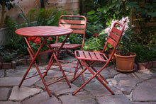 Afbeelding in Gallery-weergave laden, MaximaVida inklapbare metalen ronde tuintafel Max 70 cm terracotta