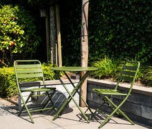 Afbeelding in Gallery-weergave laden, MaximaVida inklapbare metalen ronde tuintafel Max 70 cm olijfgroen