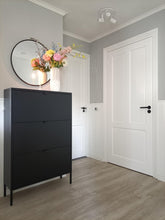 Load image into Gallery viewer, MaximaVida metal locker shoe cabinet Finn 25 x 80 x 125 cm black