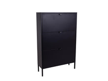 Lade das Bild in den Galerie-Viewer, MaximaVida Metallspind Schuhschrank Finn 25 x 80 x 125 cm schwarz