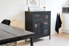 Load image into Gallery viewer, MaximaVida metal locker showcase cabinet Finn 80 x 40 x 102 cm black- 2 shelves