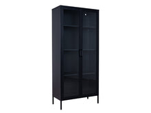 Load image into Gallery viewer, MaximaVida metal locker display cabinet Finn 80 x 35 x 180 cm black - real glass