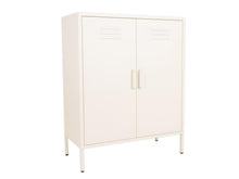 Load image into Gallery viewer, MaximaVida metal locker cabinet Finn 80 x 40 x 102 cm ivory – 2 shelves
