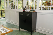 Load image into Gallery viewer, MaximaVida metal locker cabinet Finn black 80 x 40 x 102 cm - 2 shelves