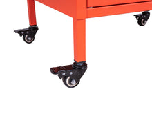 Load image into Gallery viewer, MaximaVida metal little locker cabinet with castors 52 x 40 x 67 cm soft orange