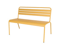 Lade das Bild in den Galerie-Viewer, MaximaVida Gartenset Max, hergestellt aus Metall, Farbe ockergelb 150 cm, 1 Tisch, 2 Stühle, 1 Bank