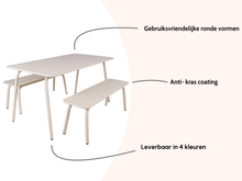 Load image into Gallery viewer, MaximaVida metal picnic set Max 150 cm ivory 3-pieces