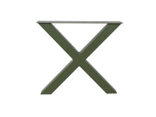 Load image into Gallery viewer, MaximaVida metal X-frame table leg New York olive green coated – per 2 pieces