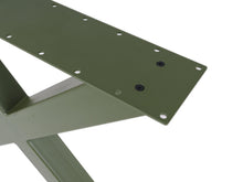 Load image into Gallery viewer, MaximaVida metal X-frame table leg New York olive green coated – per 2 pieces