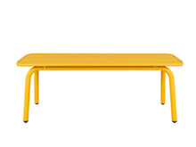 Lade das Bild in den Galerie-Viewer, MaximaVida Gartenbank Max aus Metall 120 cm ockergelb - ohne Rückenlehne